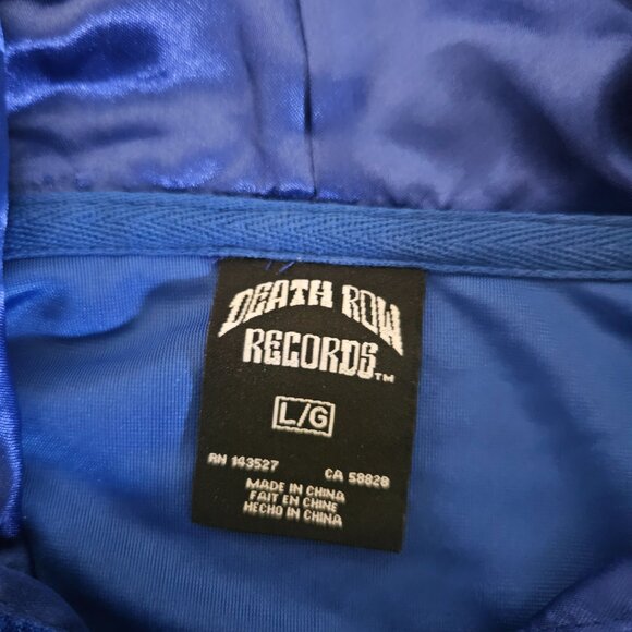 Death Row Records Blue Velour Logo Hoodie Pullover – Unisex Large - Picture 3 of 10